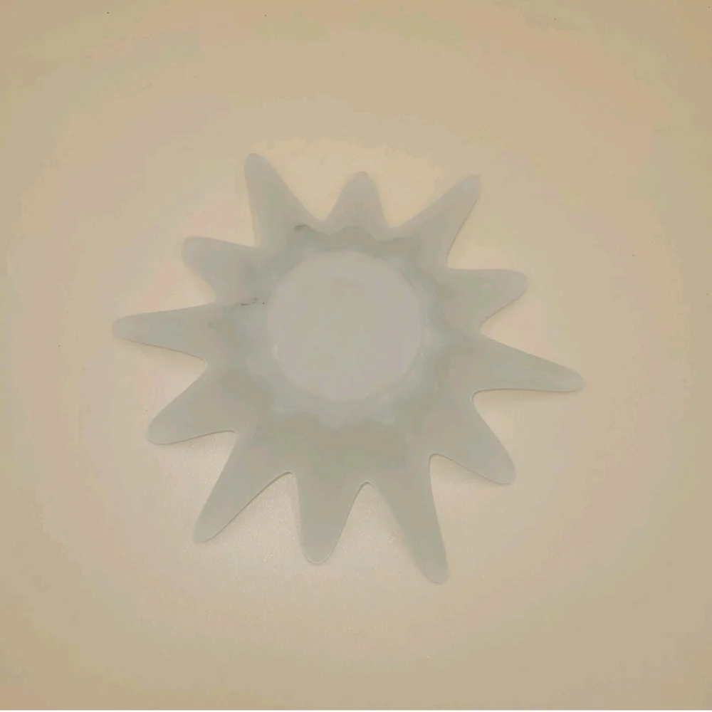 Partylite Glass Candle Holder Splash Sunburst Frosted  White Ball Mexico
